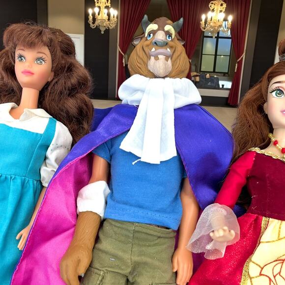 Vintage Disney Beauty and the Beast Vintage Premium Doll Light-Up Dress LOT - Picture 6 of 10